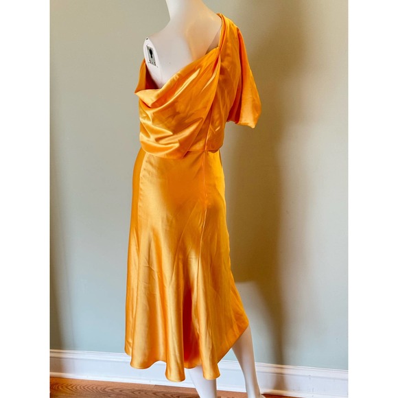 Amsale Draped Satin One-Shoulder Dress. size 2 - Picture 5 of 7